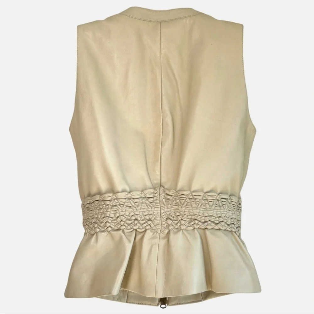Cache Vintage Cream Lamb Leather Vest - Picture 2 of 7